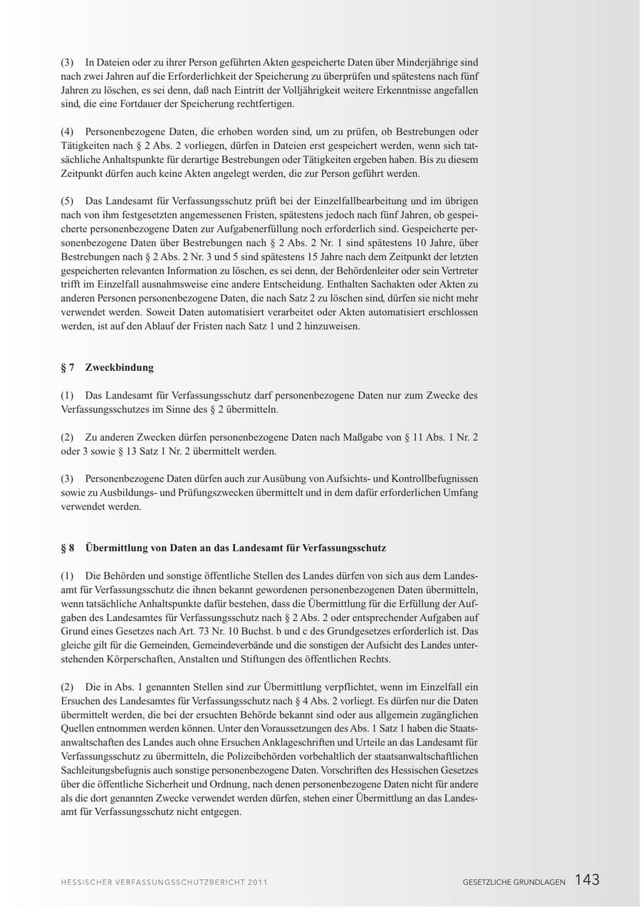Seite 145 des Verfassungsschutzbericht 2011 Hessen