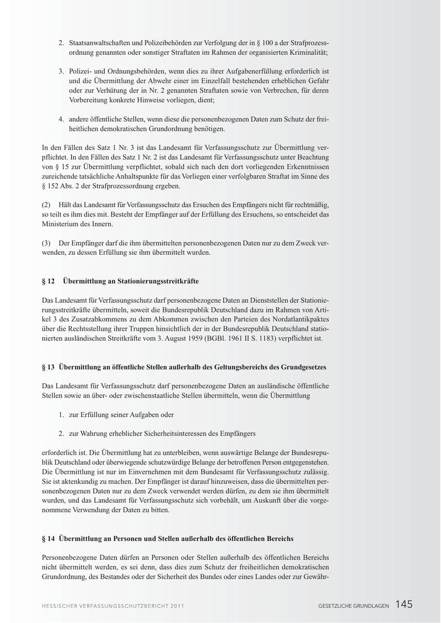 Seite 147 des Verfassungsschutzbericht 2011 Hessen