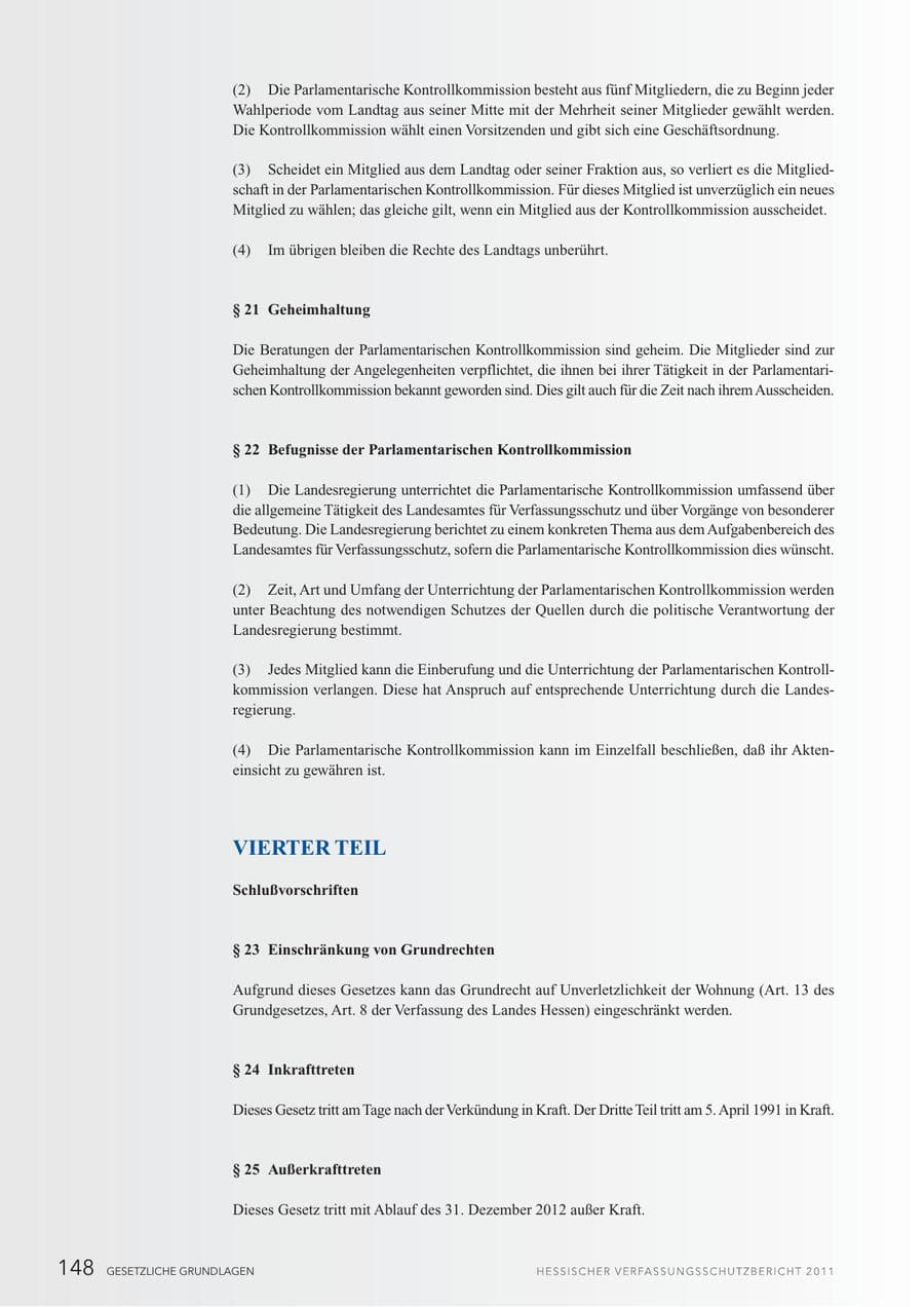 Seite 150 des Verfassungsschutzbericht 2011 Hessen