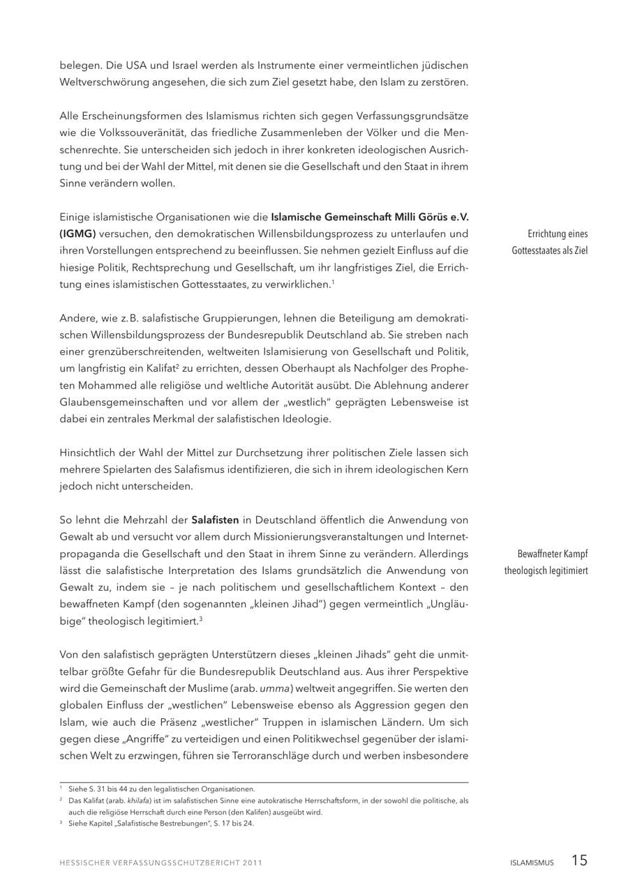 Seite 17 des Verfassungsschutzbericht 2011 Hessen