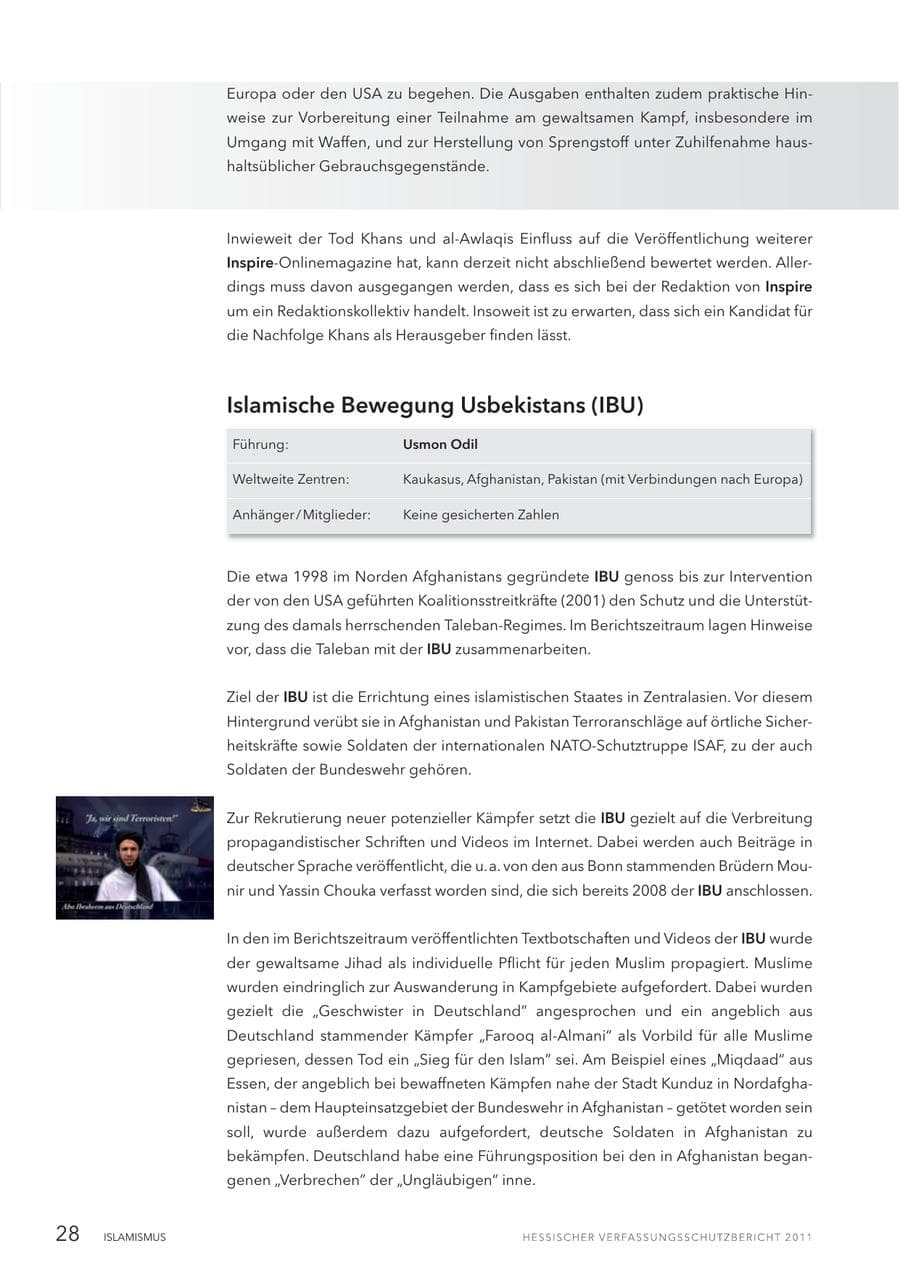 Seite 30 des Verfassungsschutzbericht 2011 Hessen