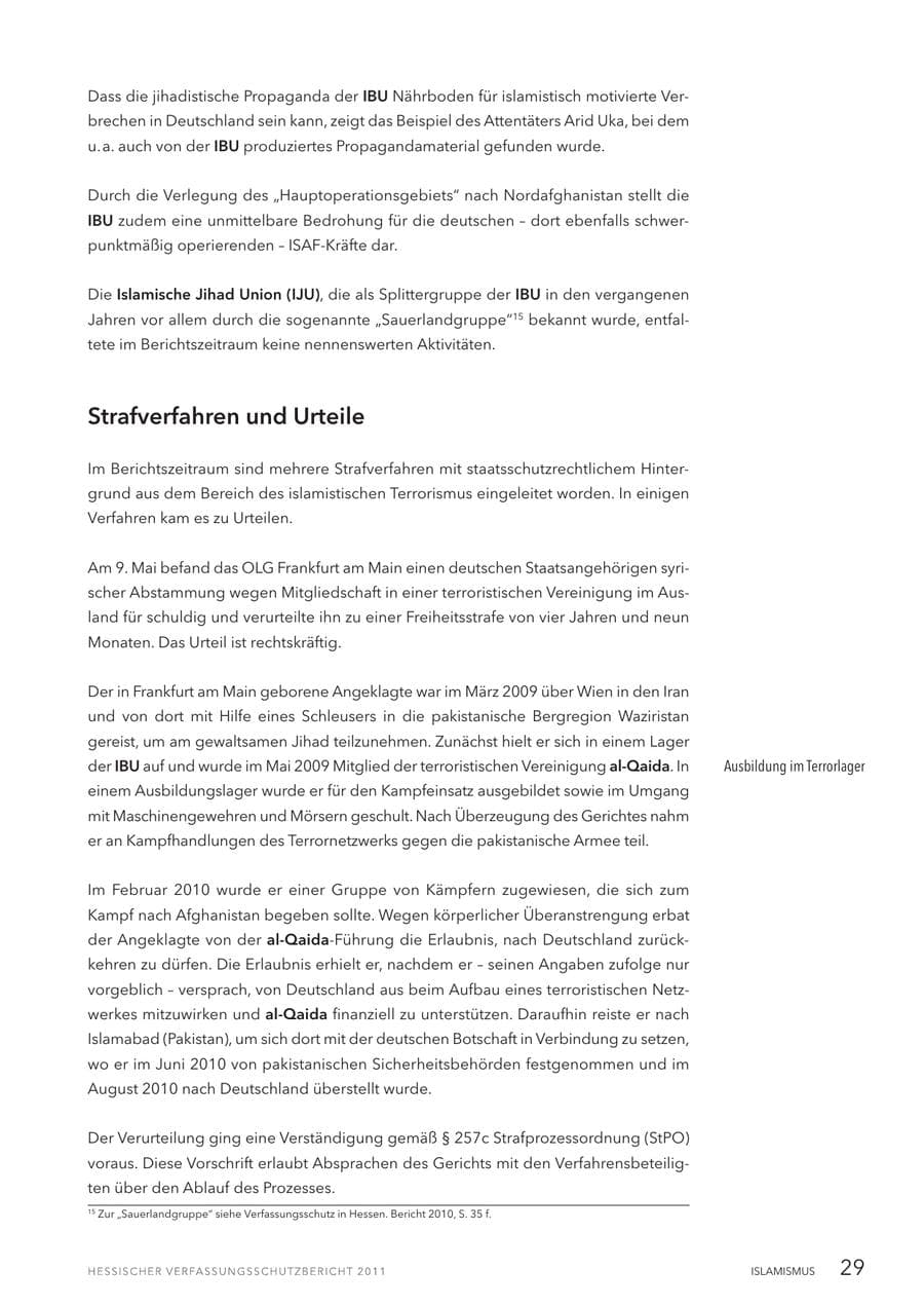 Seite 31 des Verfassungsschutzbericht 2011 Hessen