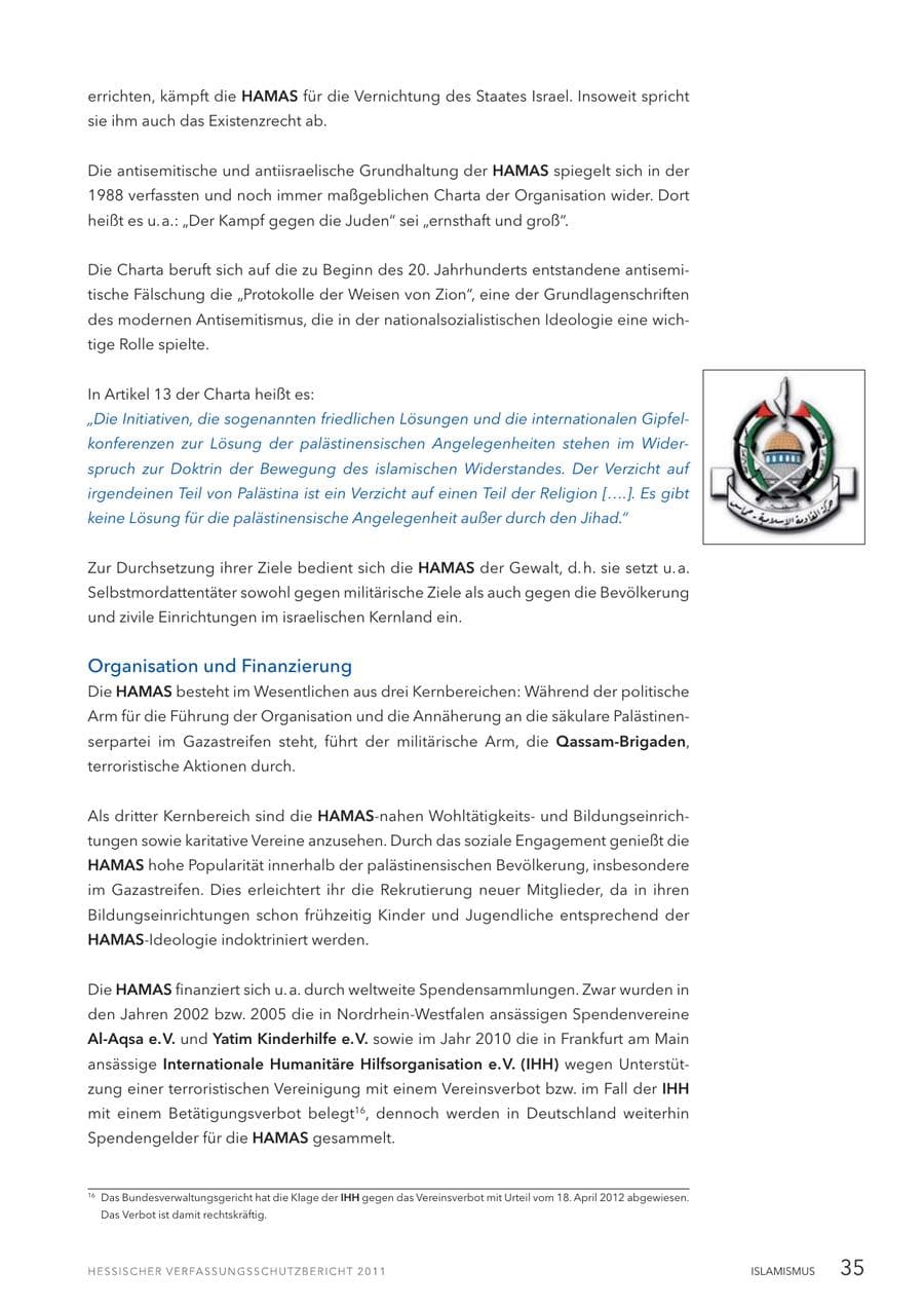 Seite 37 des Verfassungsschutzbericht 2011 Hessen