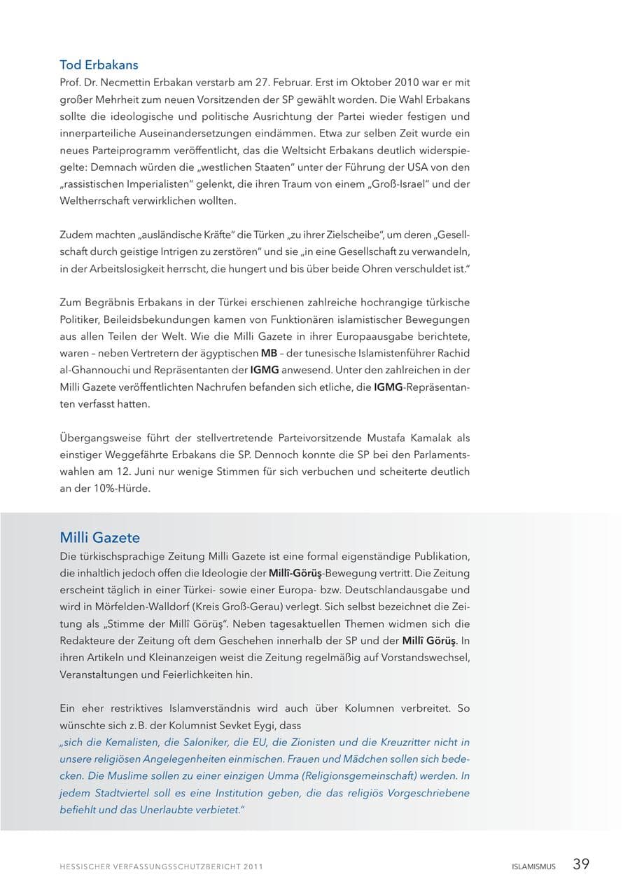 Seite 41 des Verfassungsschutzbericht 2011 Hessen