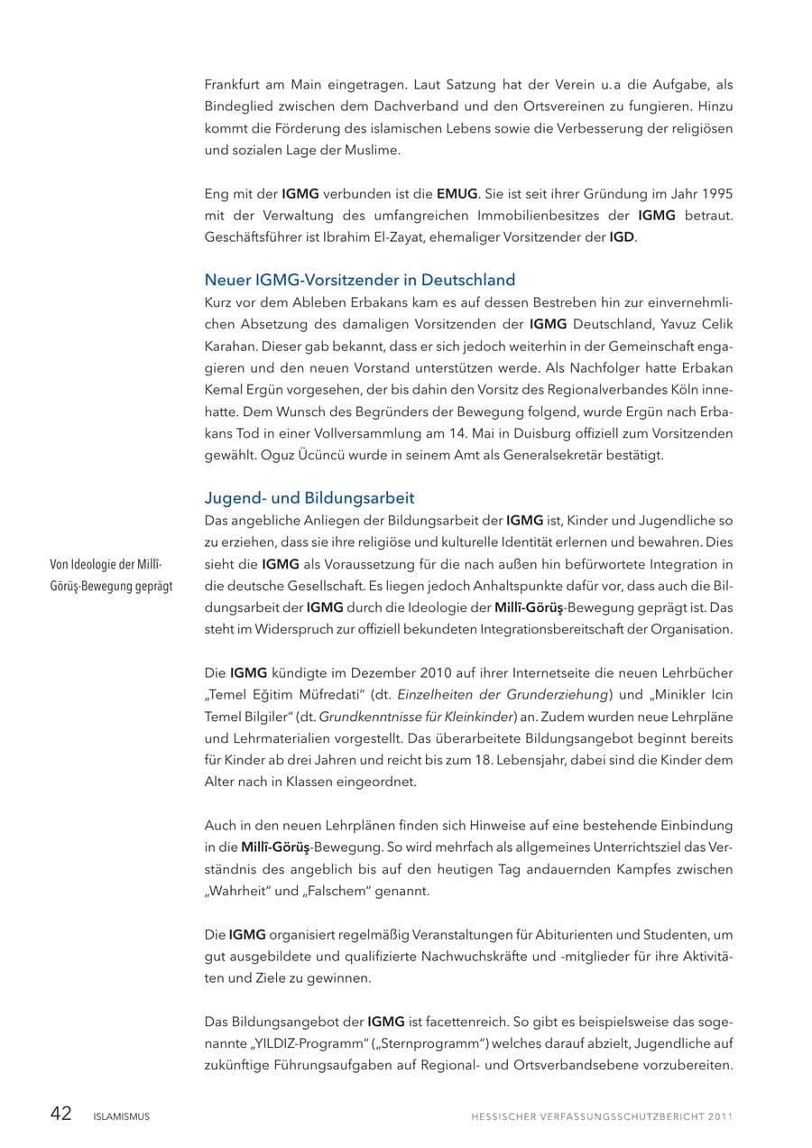 Seite 44 des Verfassungsschutzbericht 2011 Hessen