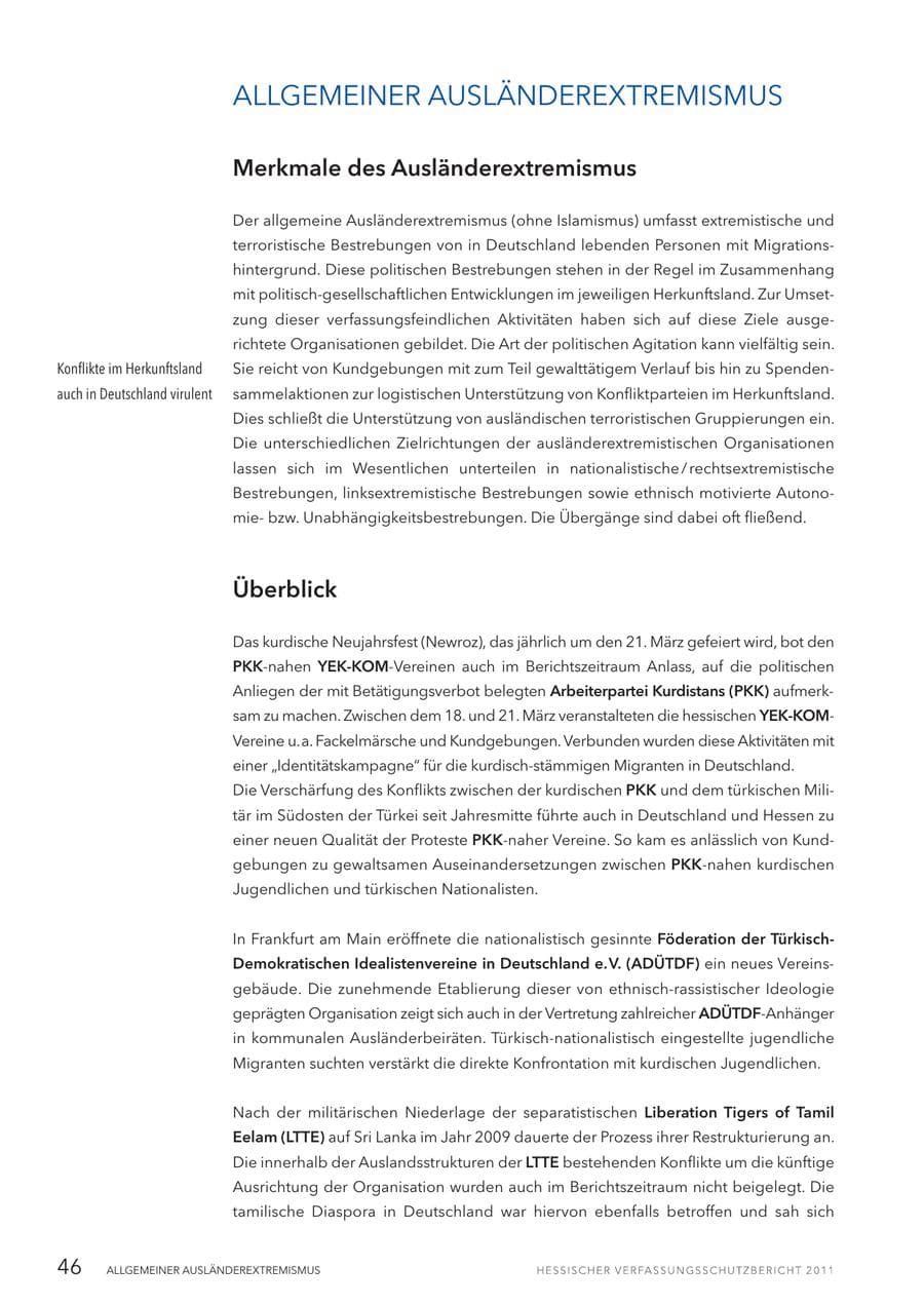 Seite 48 des Verfassungsschutzbericht 2011 Hessen