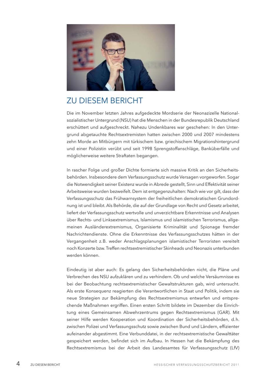 Seite 6 des Verfassungsschutzbericht 2011 Hessen