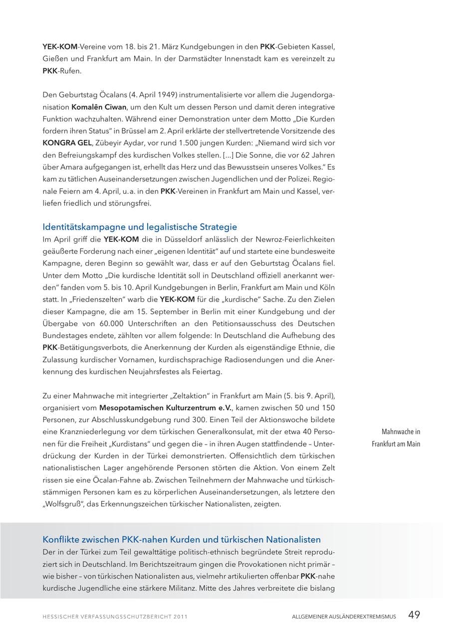 Seite 51 des Verfassungsschutzbericht 2011 Hessen