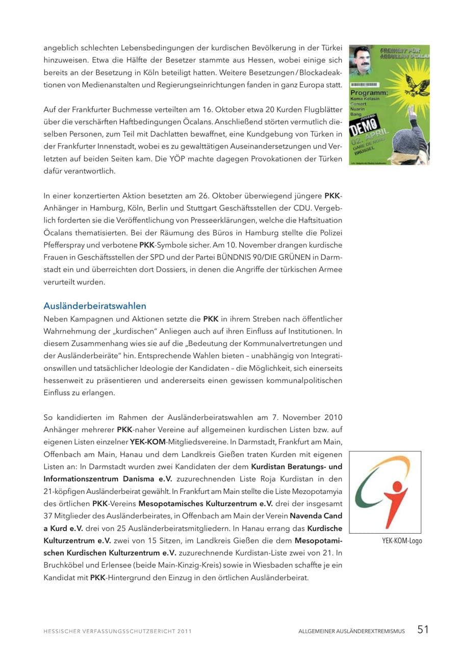 Seite 53 des Verfassungsschutzbericht 2011 Hessen