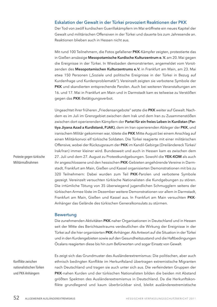 Seite 54 des Verfassungsschutzbericht 2011 Hessen