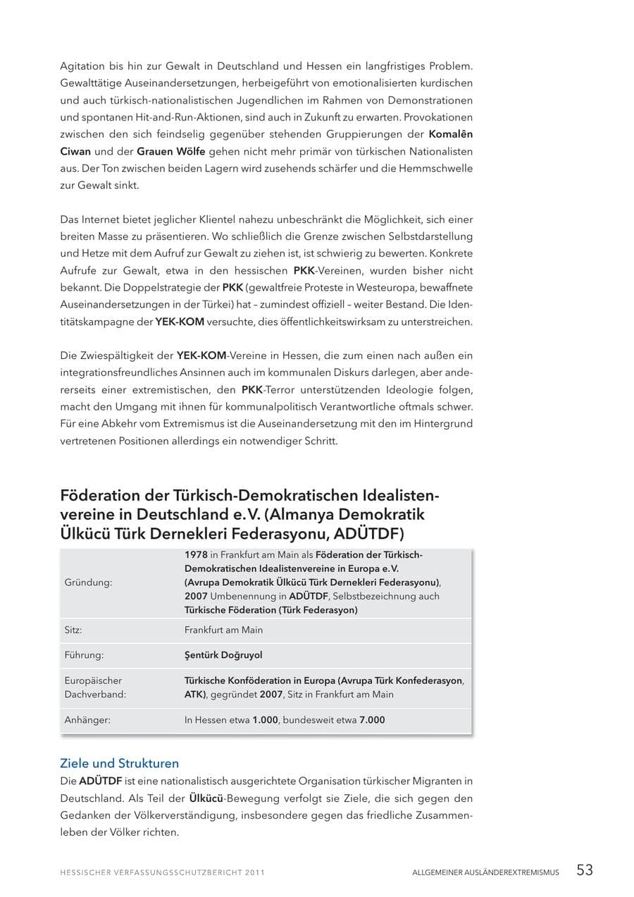 Seite 55 des Verfassungsschutzbericht 2011 Hessen