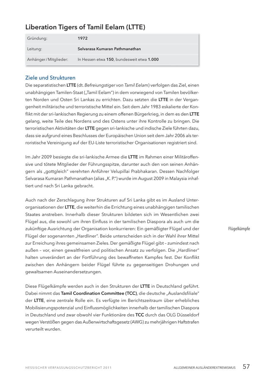 Seite 59 des Verfassungsschutzbericht 2011 Hessen