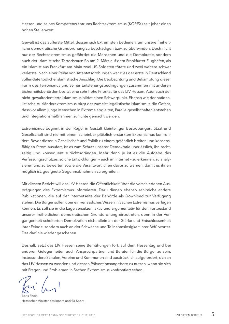 Seite 7 des Verfassungsschutzbericht 2011 Hessen