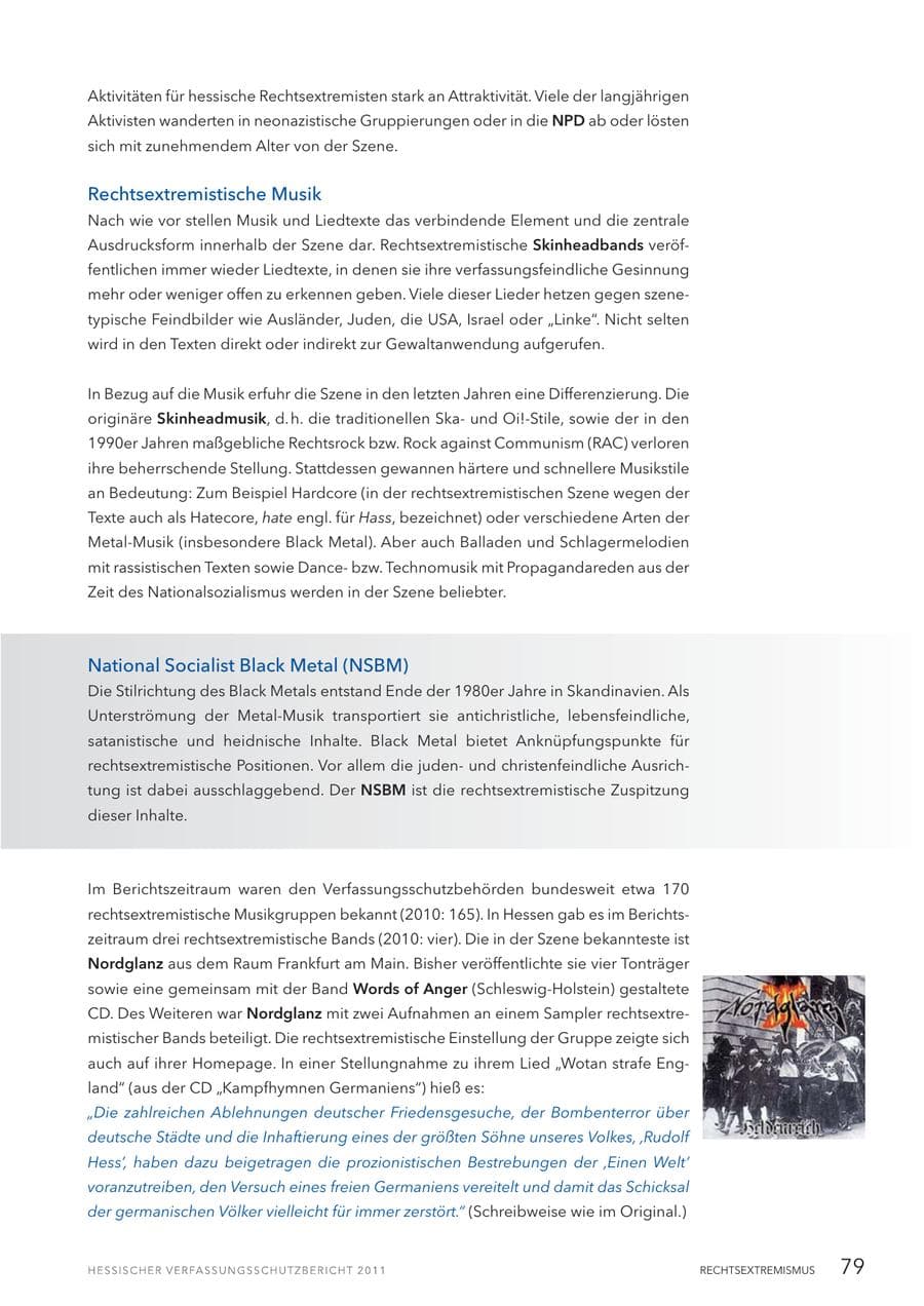 Seite 81 des Verfassungsschutzbericht 2011 Hessen