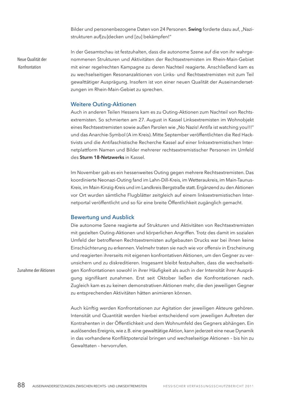 Seite 90 des Verfassungsschutzbericht 2011 Hessen