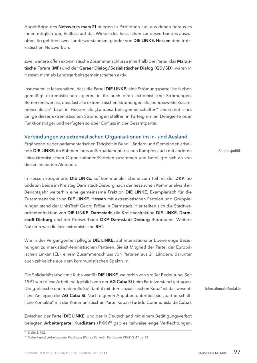 Seite 99 des Verfassungsschutzbericht 2011 Hessen