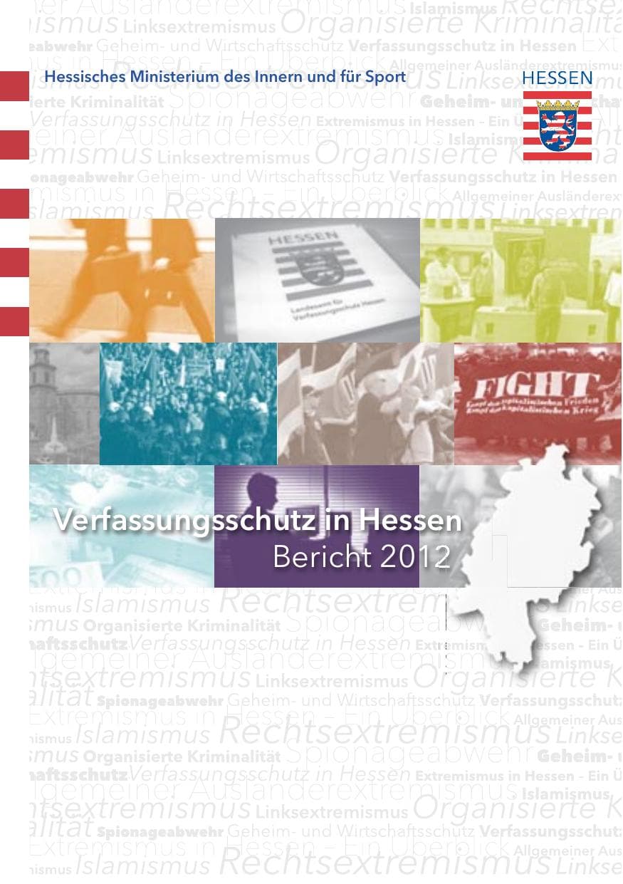 Seite 1 des Verfassungsschutzbericht 2012 Hessen