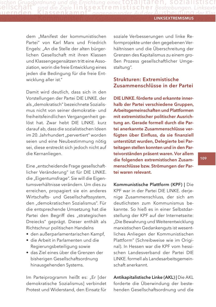 Seite 109 des Verfassungsschutzbericht 2012 Hessen