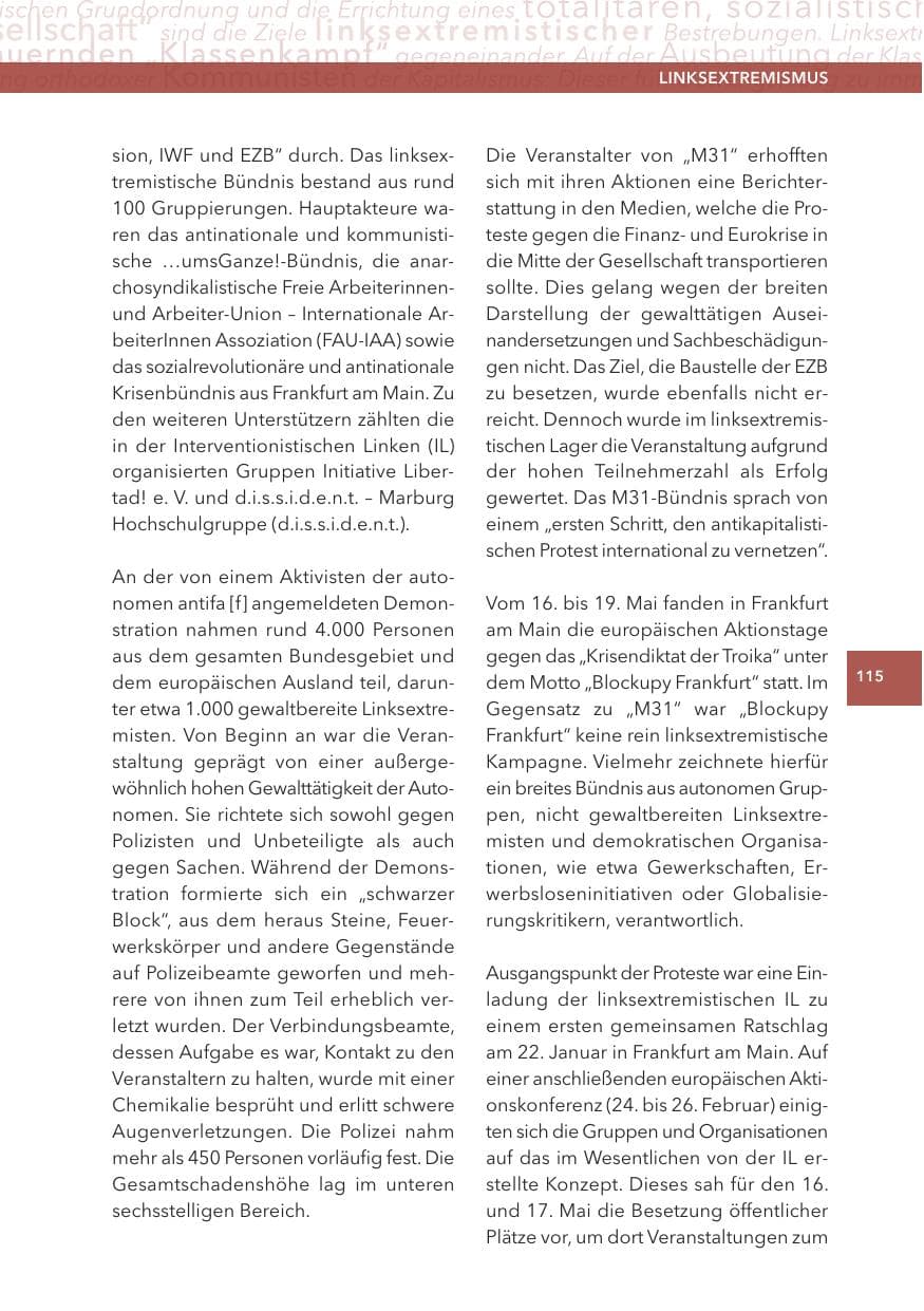 Seite 115 des Verfassungsschutzbericht 2012 Hessen