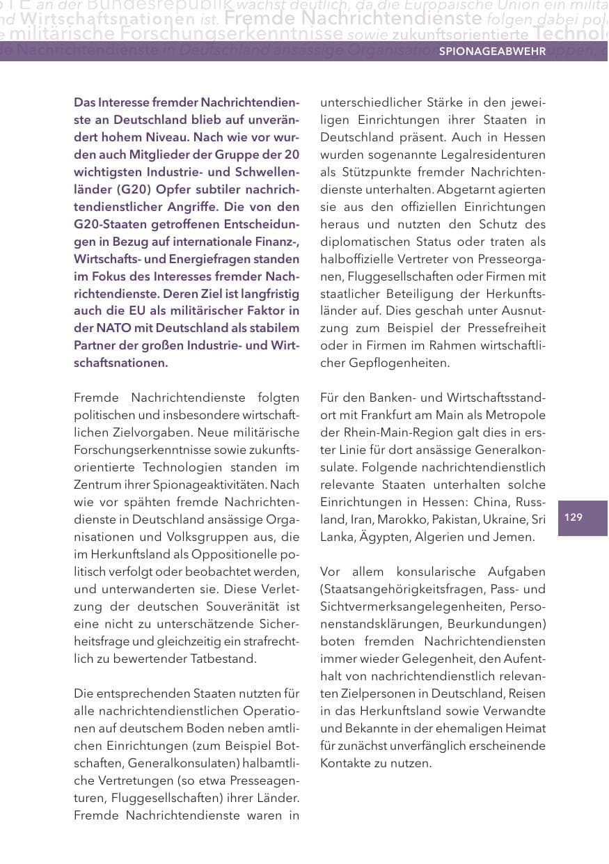 Seite 129 des Verfassungsschutzbericht 2012 Hessen
