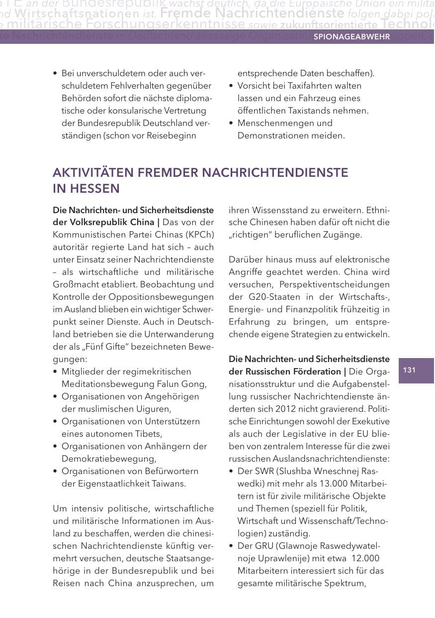 Seite 131 des Verfassungsschutzbericht 2012 Hessen