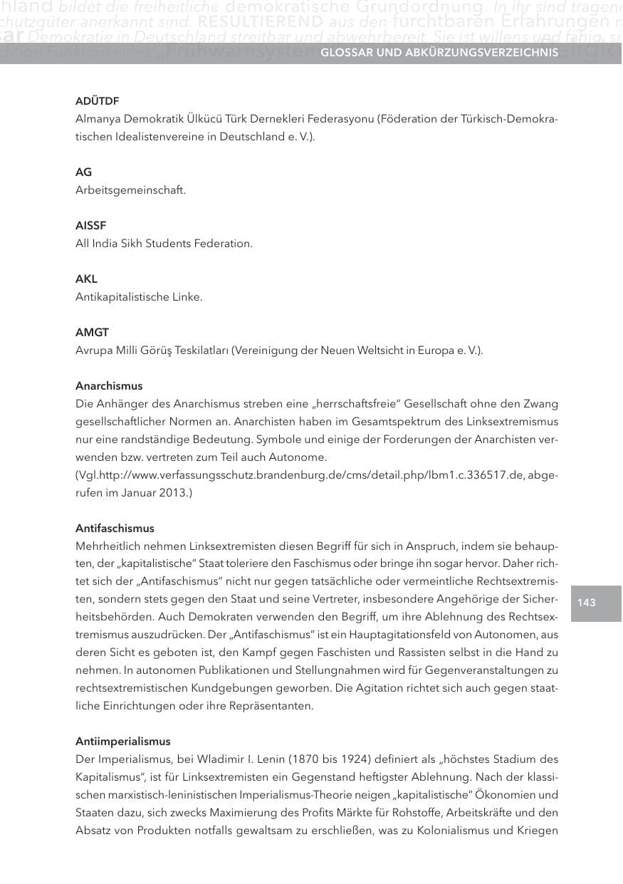 Seite 143 des Verfassungsschutzbericht 2012 Hessen