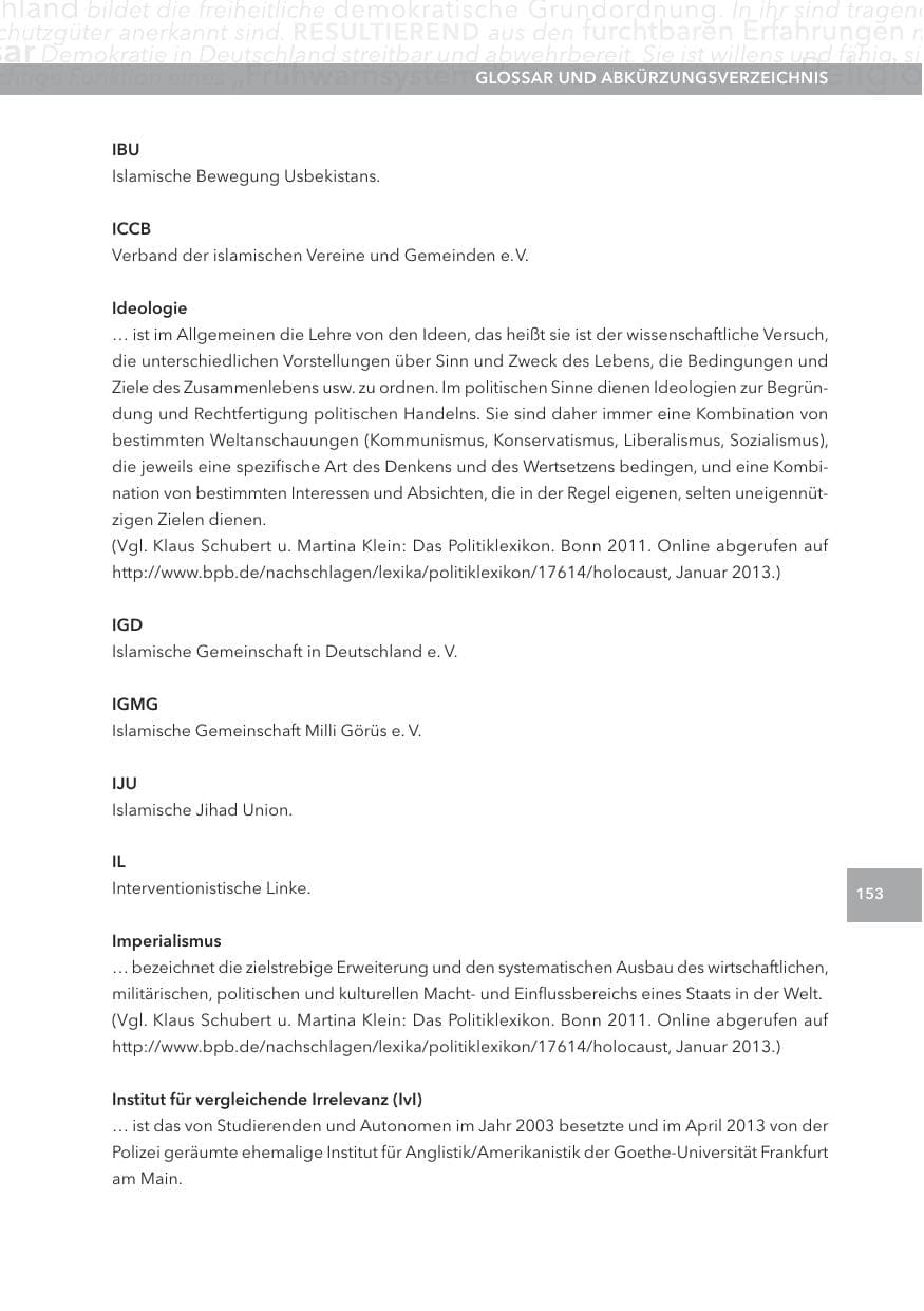 Seite 153 des Verfassungsschutzbericht 2012 Hessen