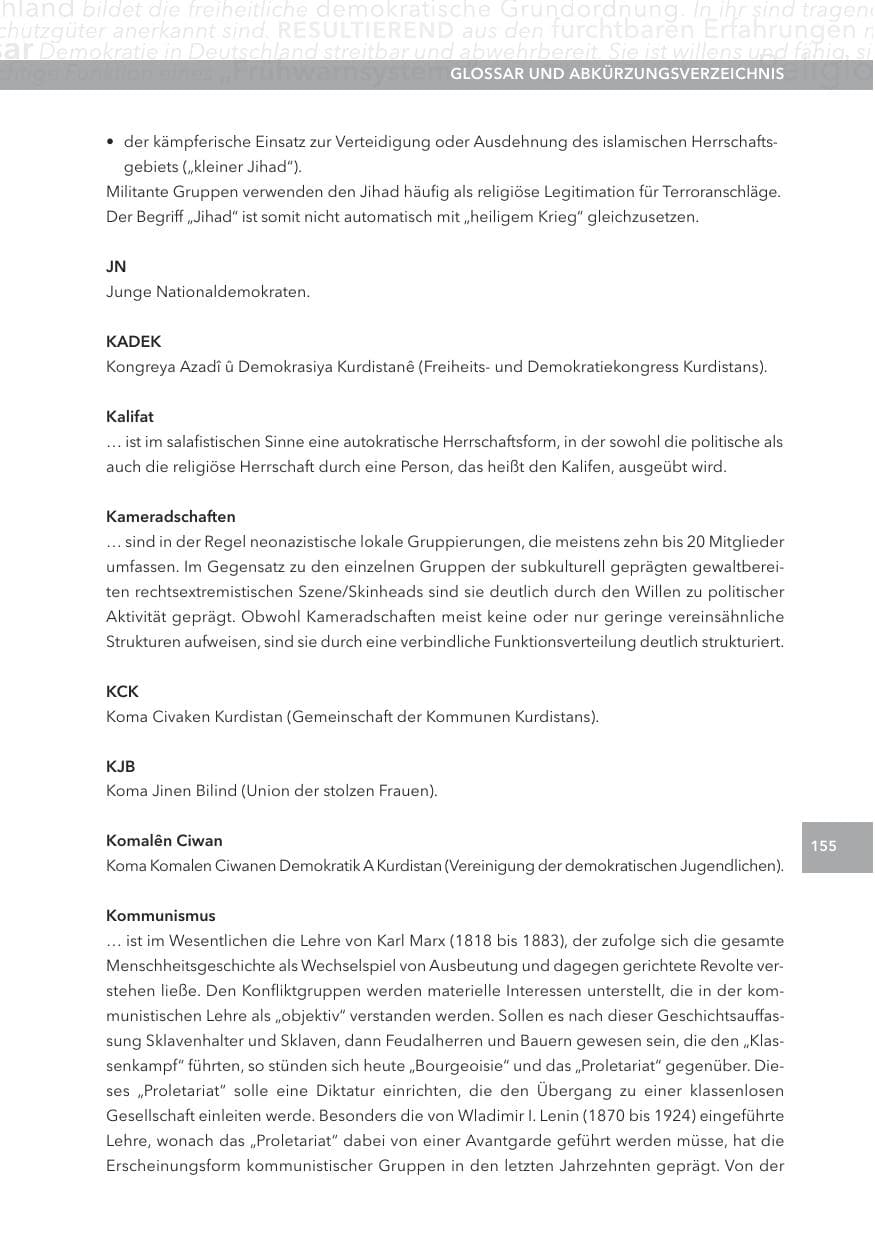 Seite 155 des Verfassungsschutzbericht 2012 Hessen