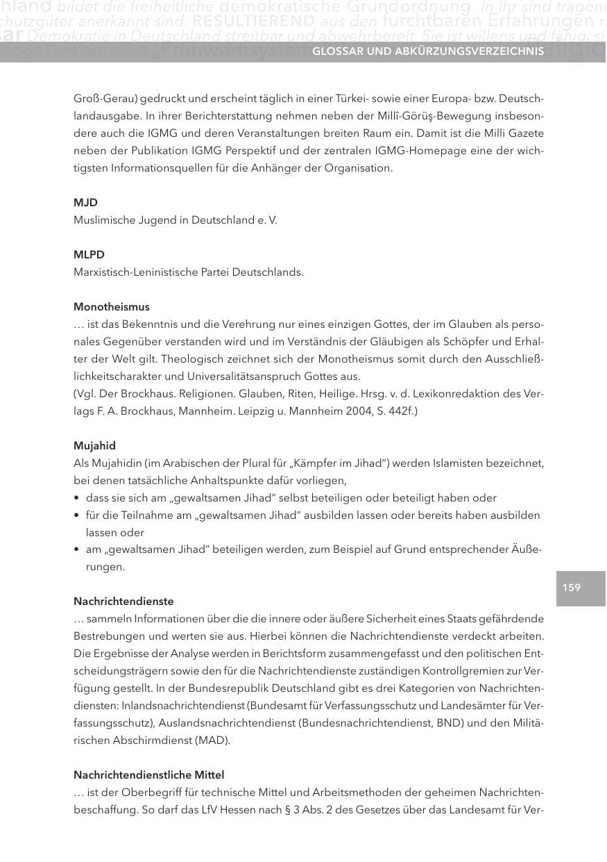 Seite 159 des Verfassungsschutzbericht 2012 Hessen