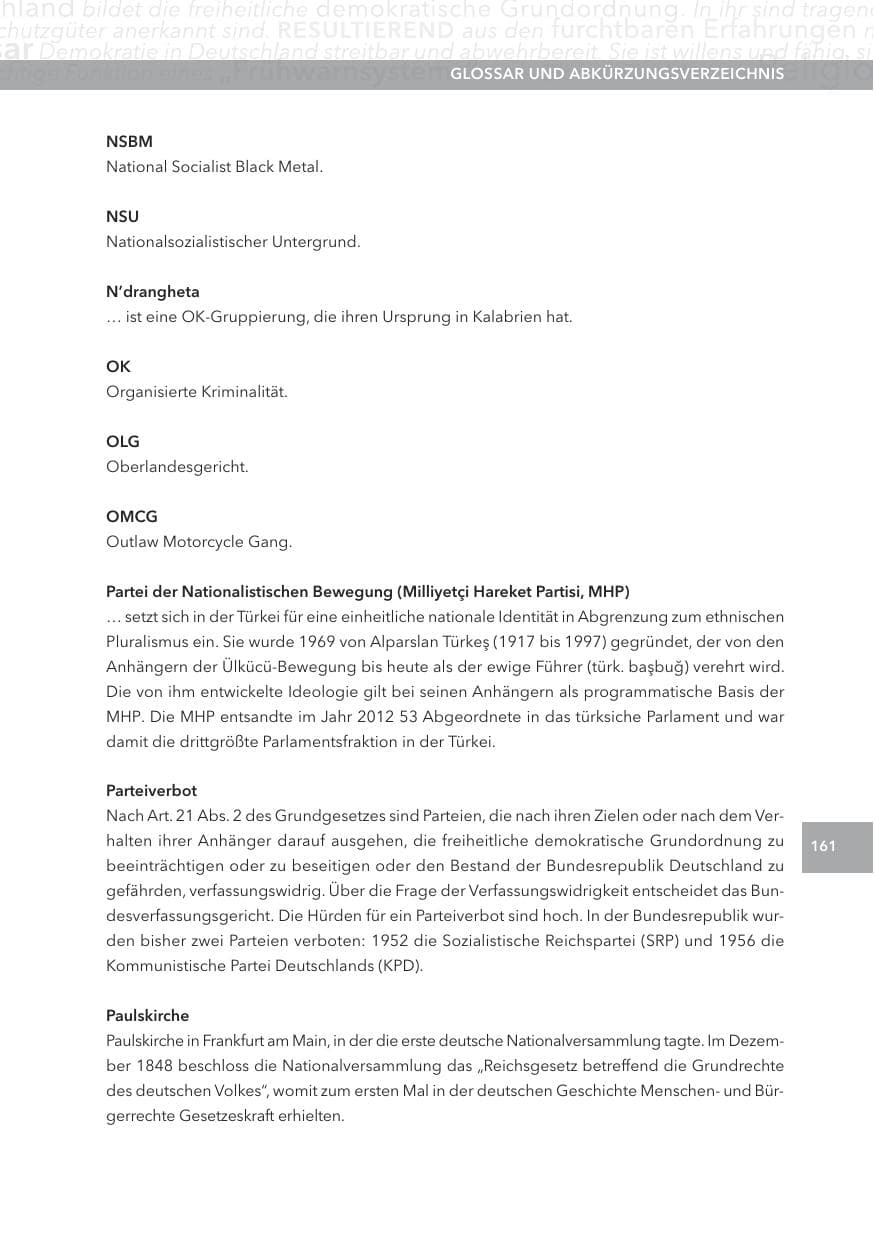 Seite 161 des Verfassungsschutzbericht 2012 Hessen