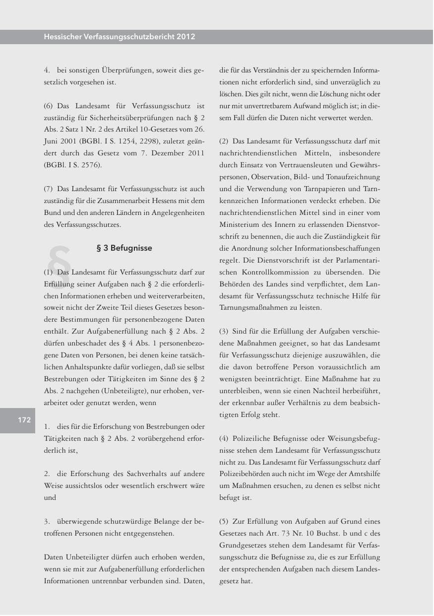 Seite 172 des Verfassungsschutzbericht 2012 Hessen