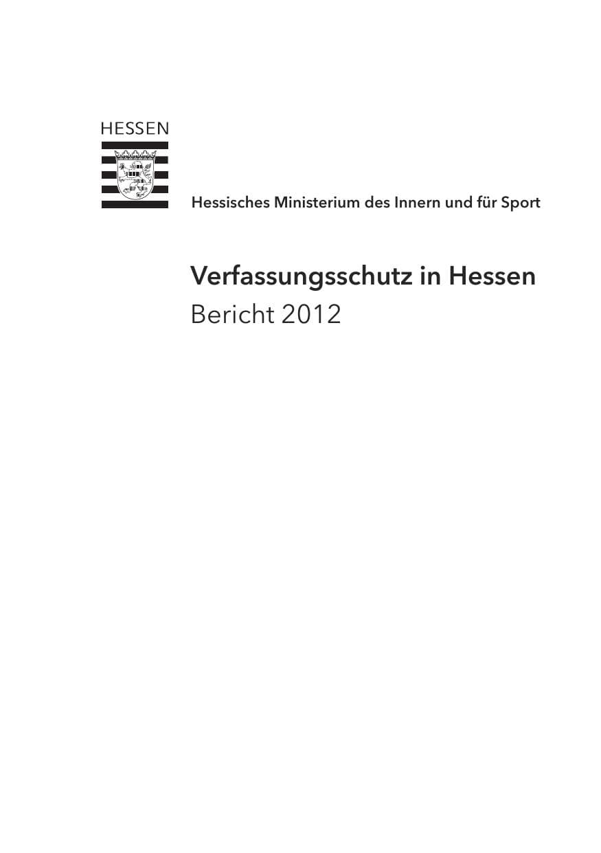 Seite 3 des Verfassungsschutzbericht 2012 Hessen
