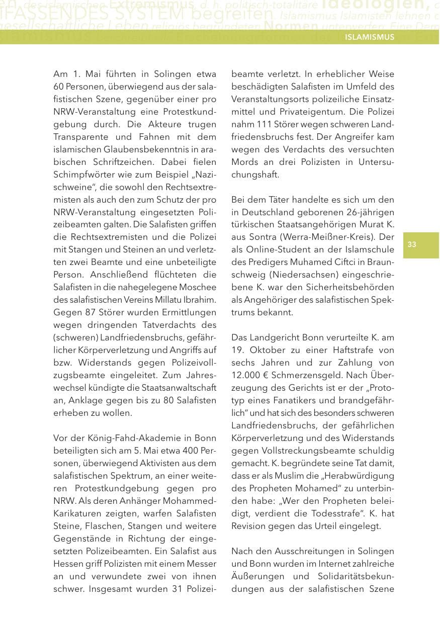 Seite 33 des Verfassungsschutzbericht 2012 Hessen