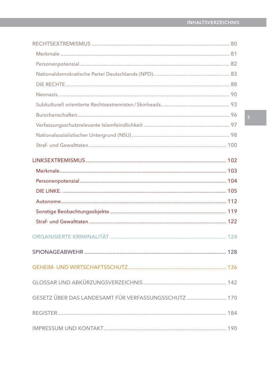 Seite 5 des Verfassungsschutzbericht 2012 Hessen