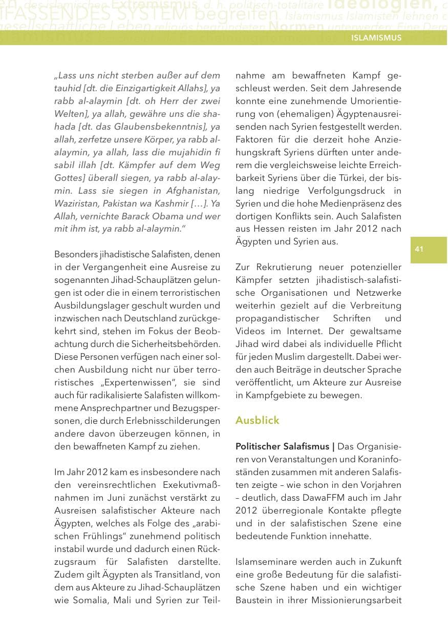 Seite 41 des Verfassungsschutzbericht 2012 Hessen