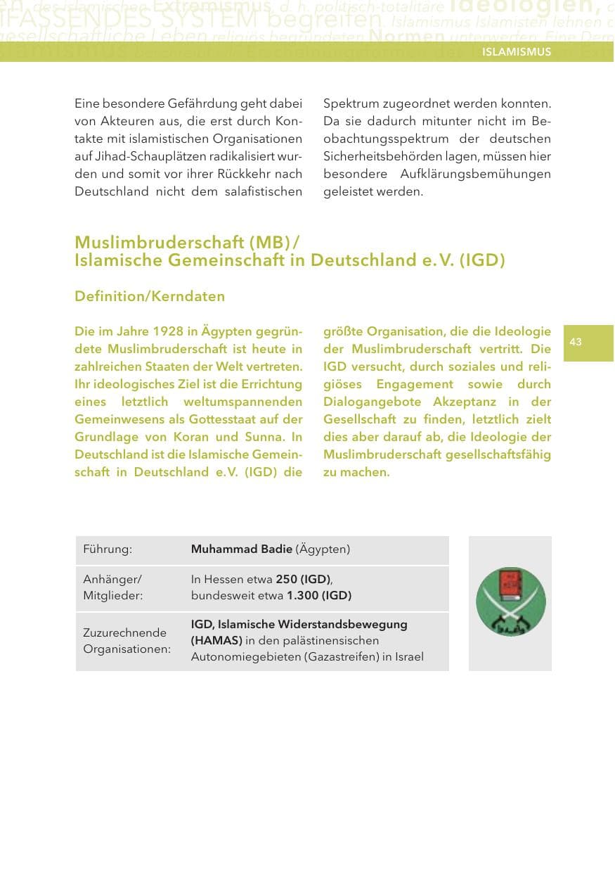Seite 43 des Verfassungsschutzbericht 2012 Hessen