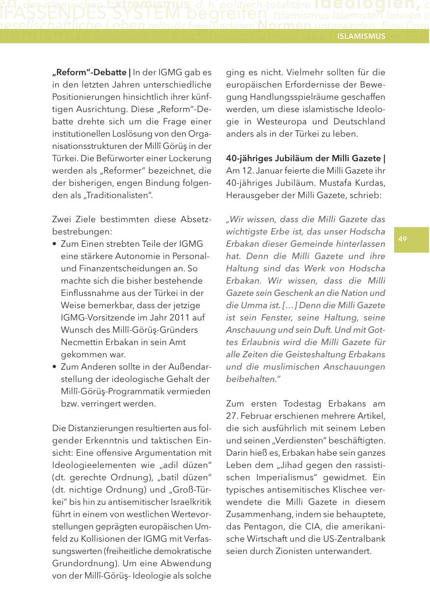 Seite 49 des Verfassungsschutzbericht 2012 Hessen