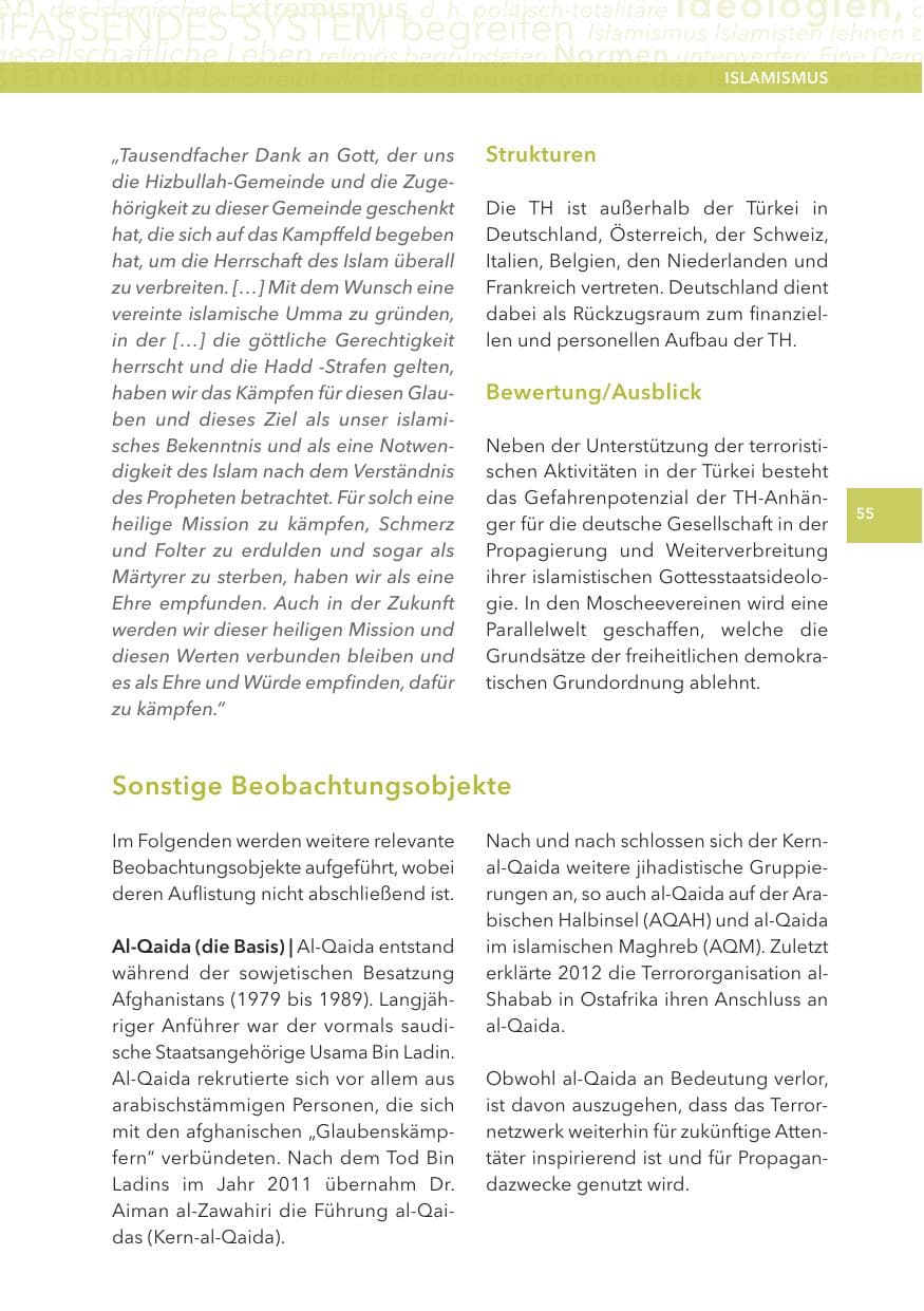 Seite 55 des Verfassungsschutzbericht 2012 Hessen
