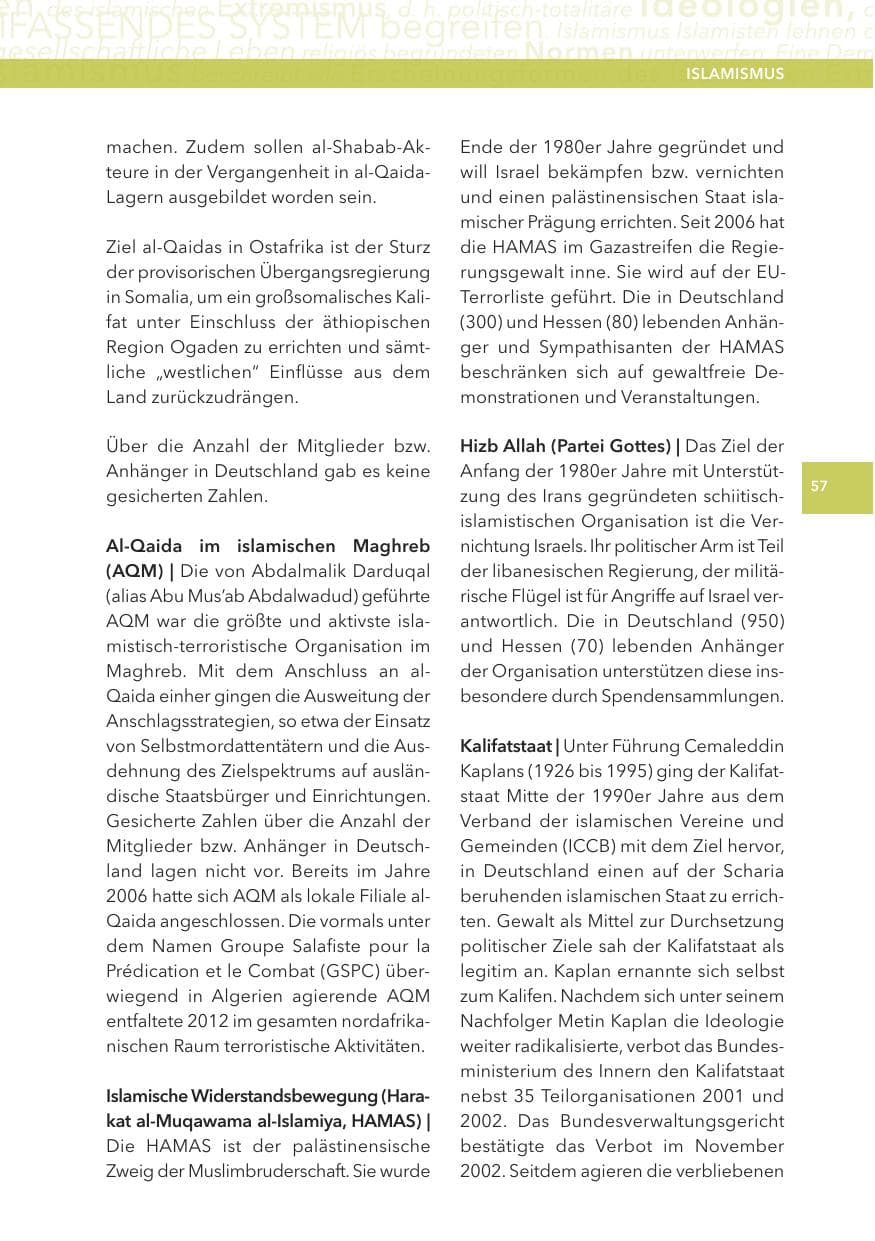 Seite 57 des Verfassungsschutzbericht 2012 Hessen