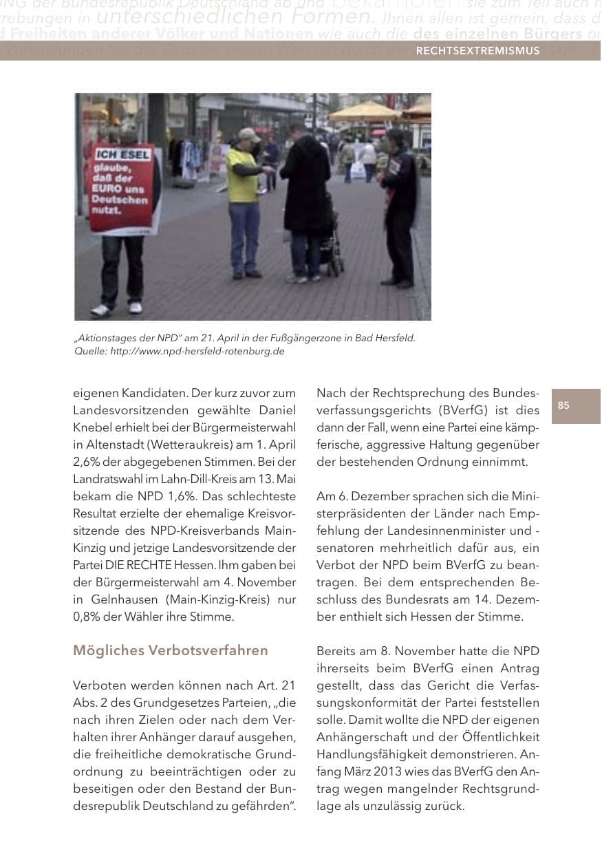 Seite 85 des Verfassungsschutzbericht 2012 Hessen