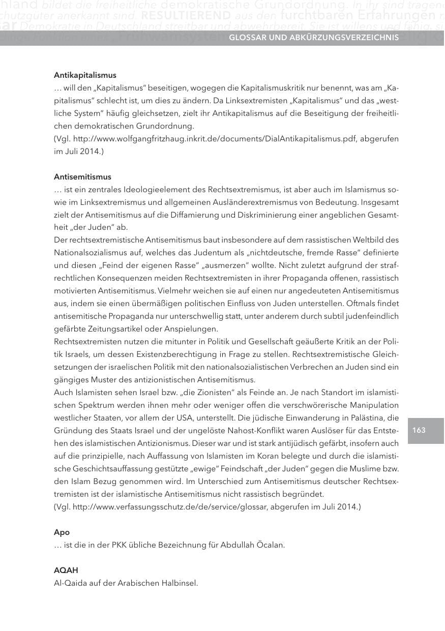 Seite 163 des Verfassungsschutzbericht 2013 Hessen