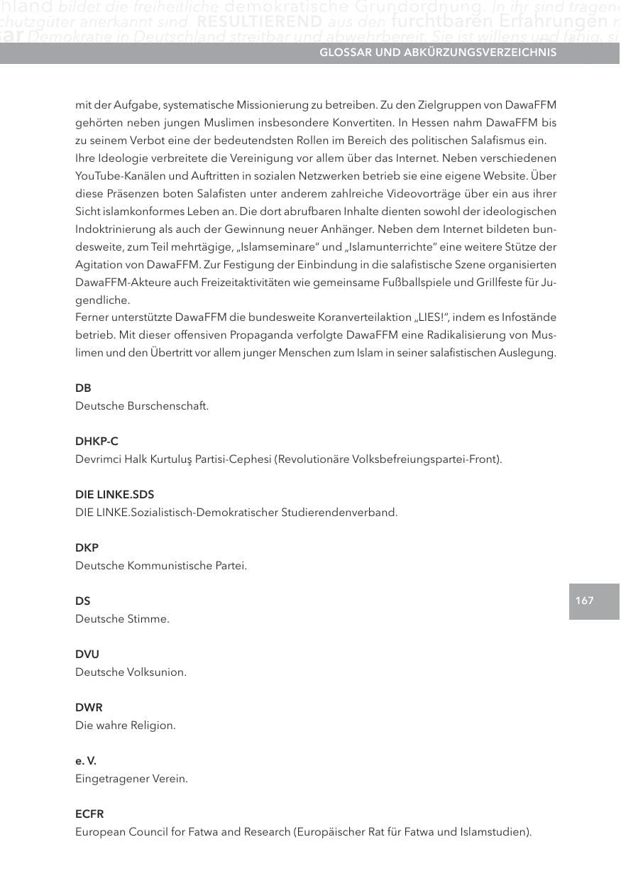 Seite 167 des Verfassungsschutzbericht 2013 Hessen