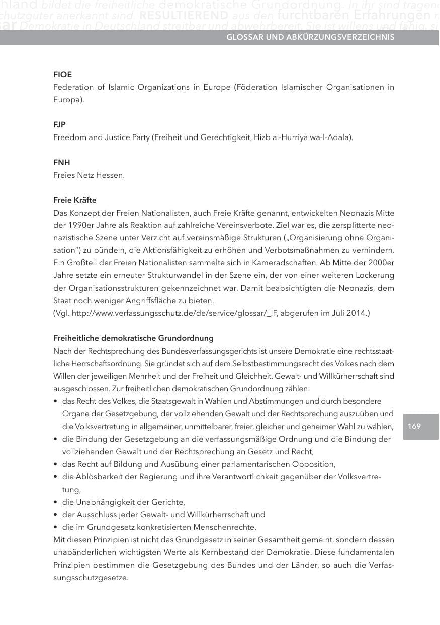 Seite 169 des Verfassungsschutzbericht 2013 Hessen