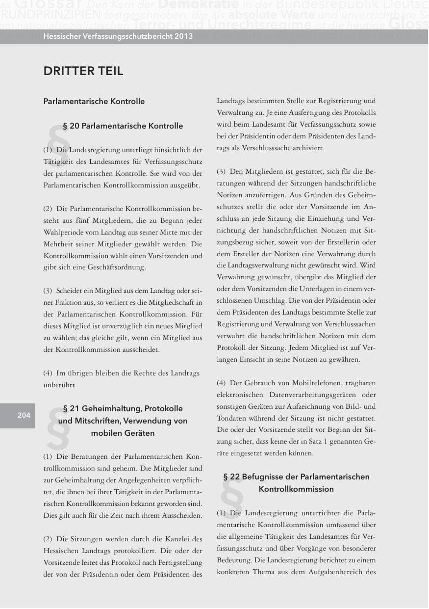Seite 204 des Verfassungsschutzbericht 2013 Hessen