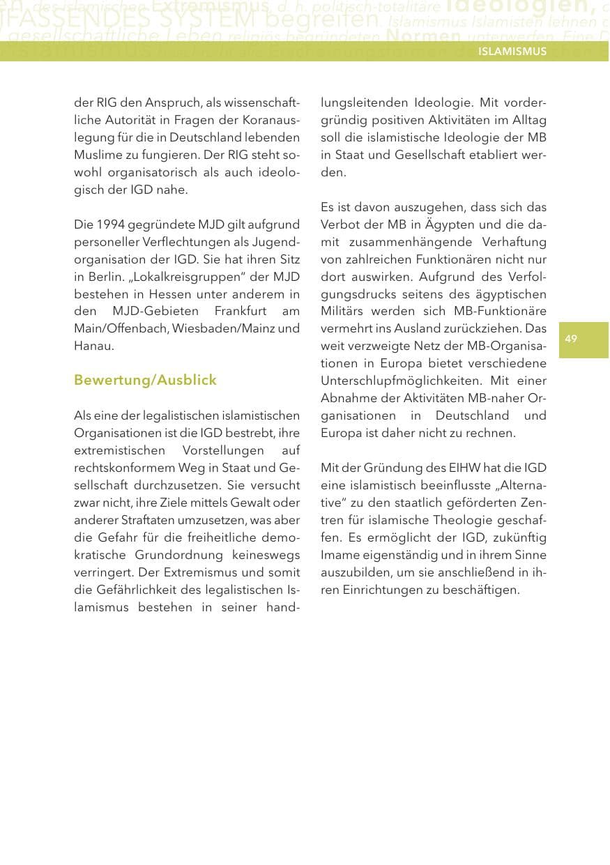 Seite 49 des Verfassungsschutzbericht 2013 Hessen