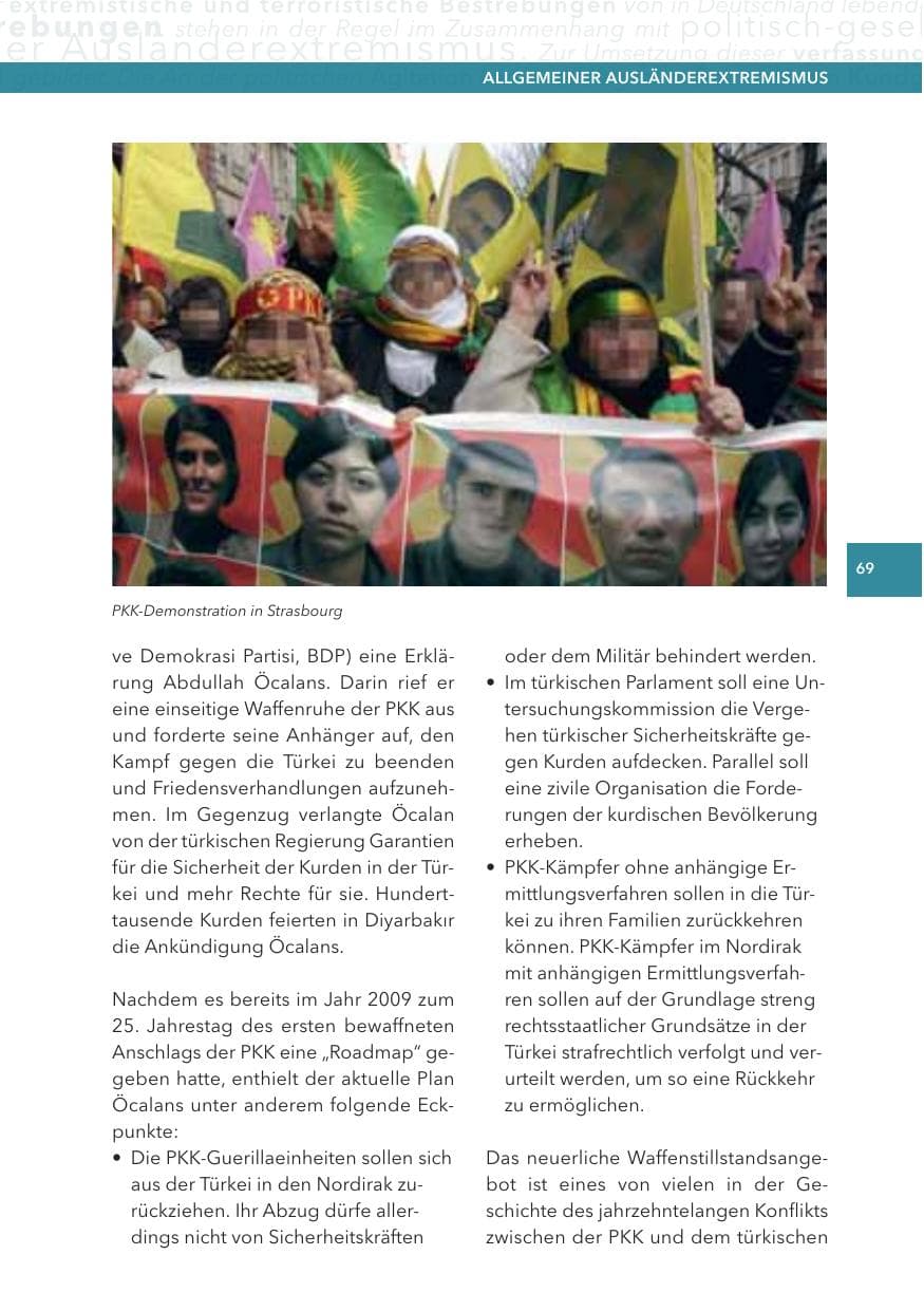 Seite 69 des Verfassungsschutzbericht 2013 Hessen