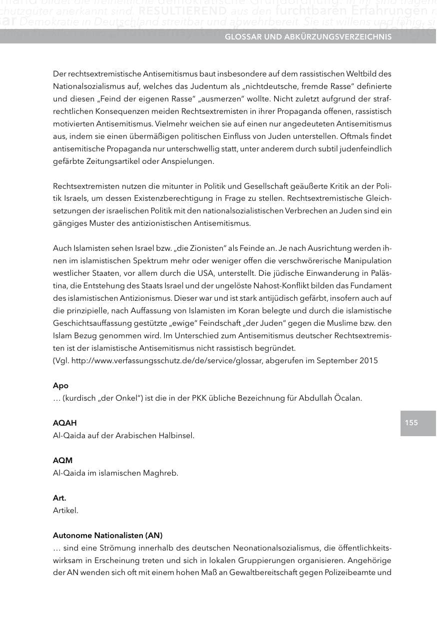 Seite 154 des Verfassungsschutzbericht 2014 Hessen