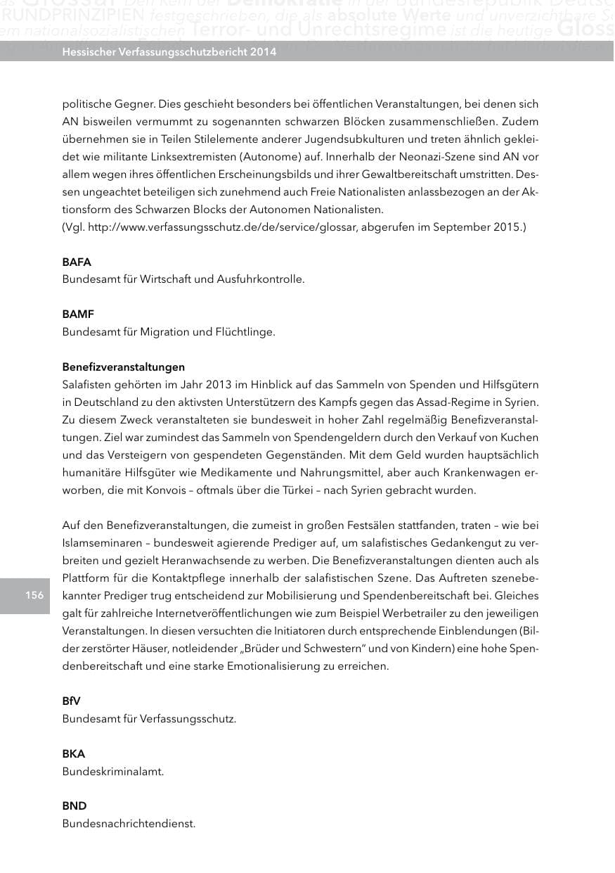Seite 155 des Verfassungsschutzbericht 2014 Hessen