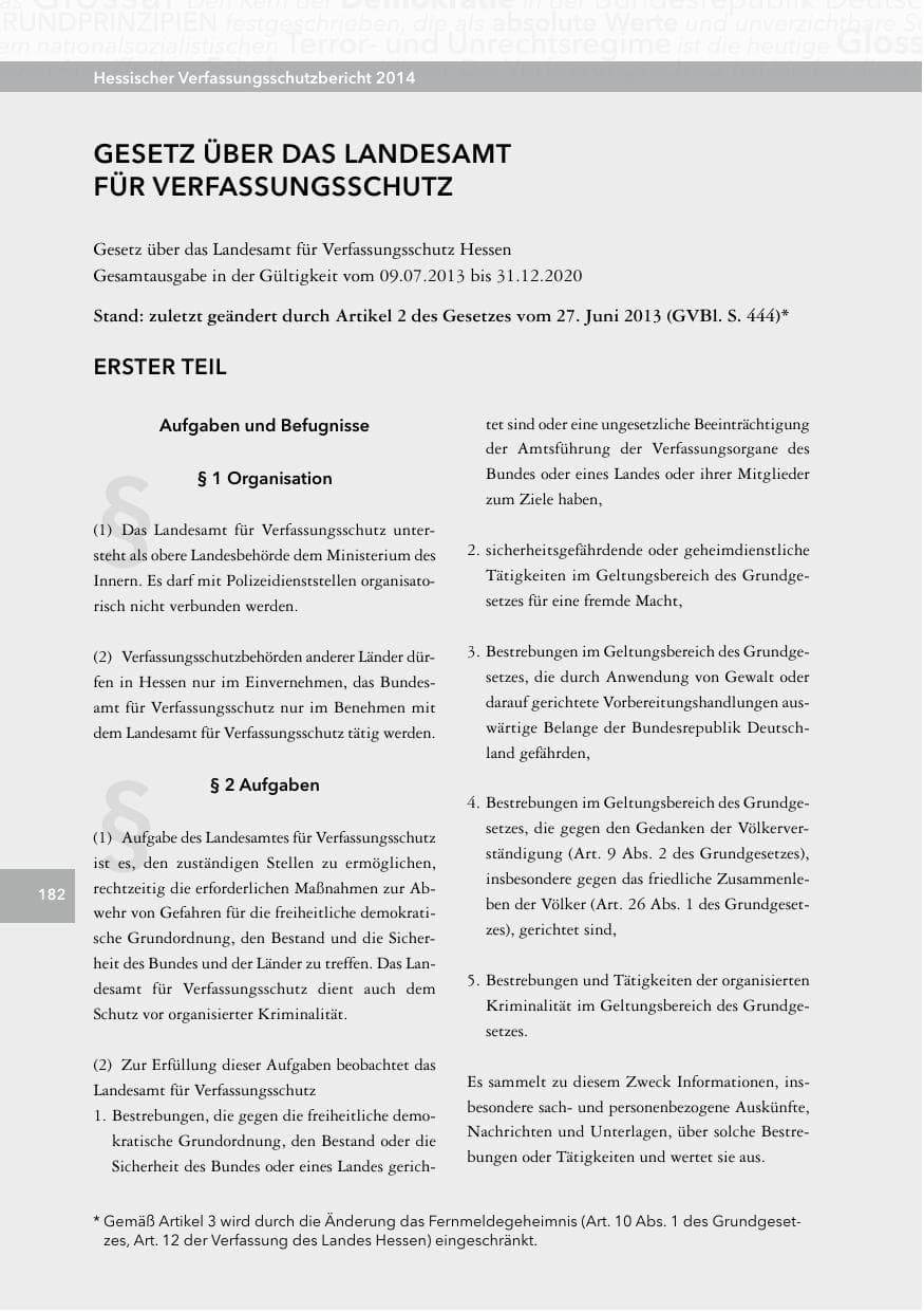Seite 181 des Verfassungsschutzbericht 2014 Hessen