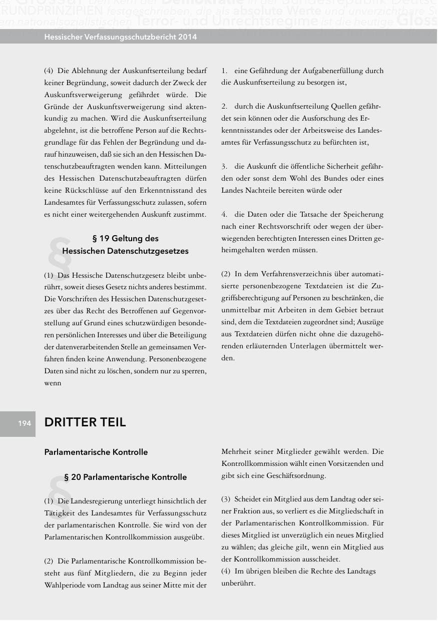 Seite 193 des Verfassungsschutzbericht 2014 Hessen